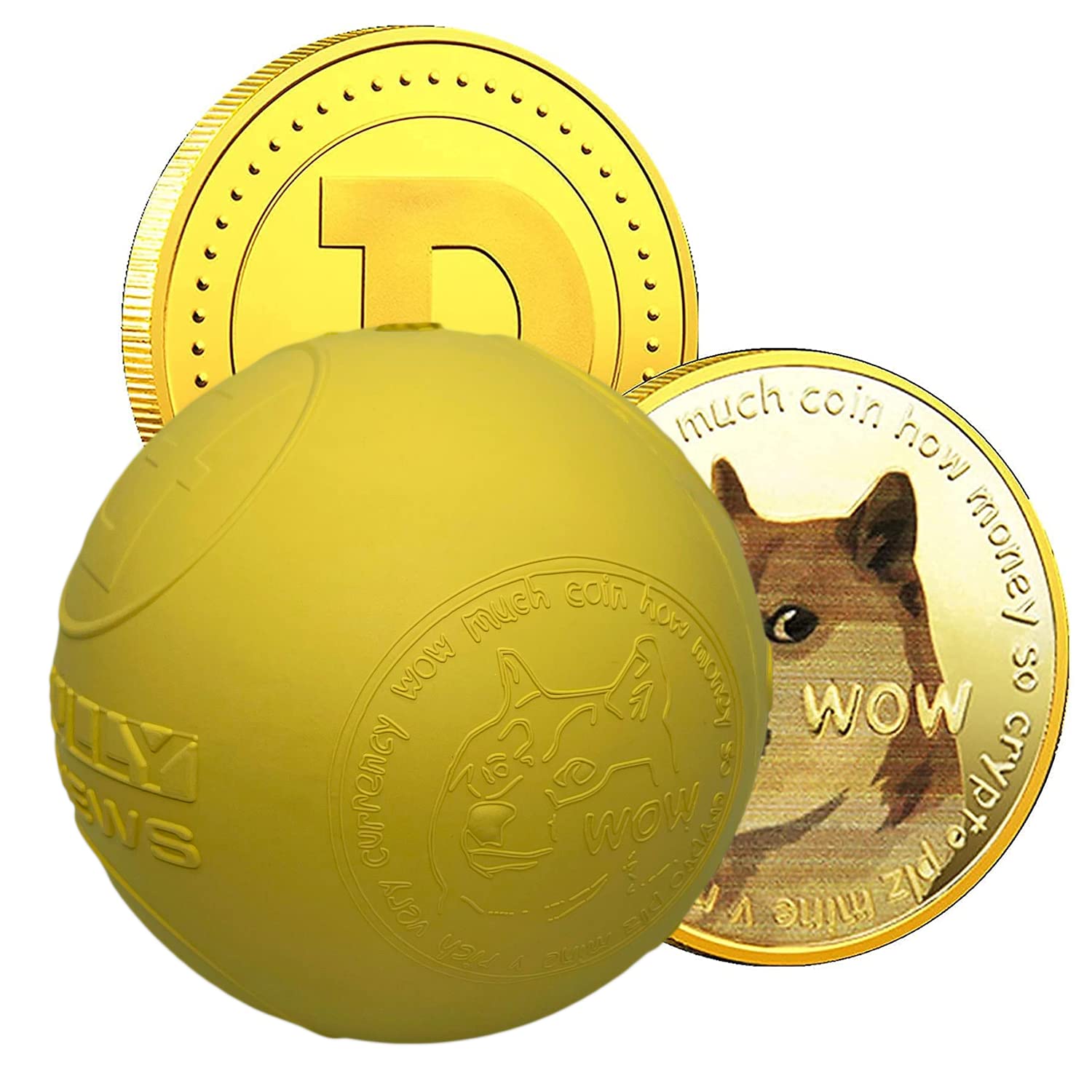 **Durable Interactive Dog Ball with Treat Storage - Tough Chew & Tug Toy for Playtime - Perfect for Fetch, Training & Birthday Gifts (Yellow)**    *(Use Case: Great for outdoor fetch games, indoor play, training rewards, and as a fun birthday gift for dogs who love interactive toys.)*