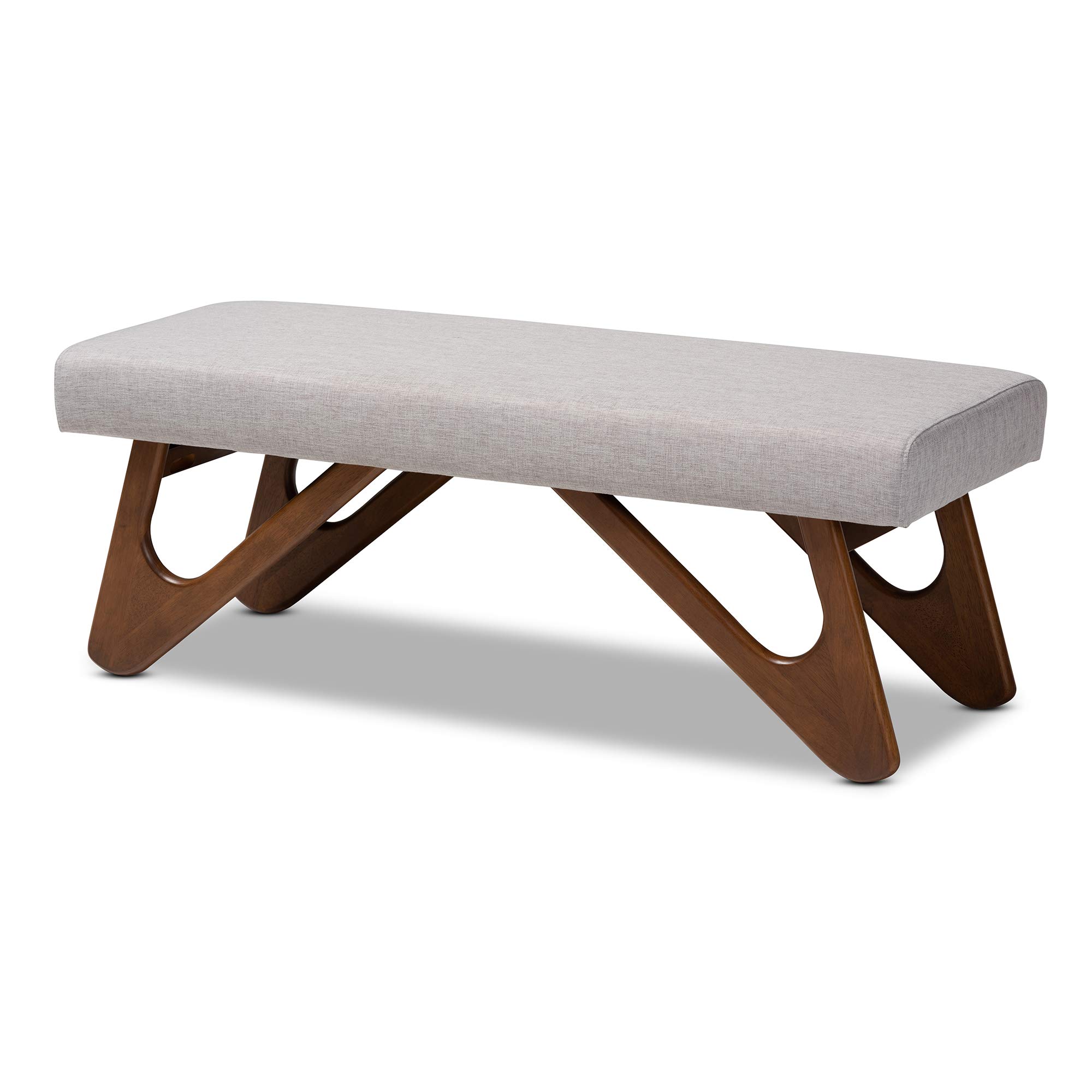 Baxton Studio Modern Upholstered Bench & Banquette - Greyish Beige - Perfect for Entryway, Bedroom, or Dining Room Seating