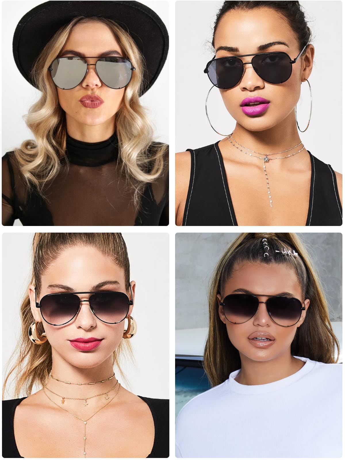 Trendy Retro SORVINO Oversized Aviator Sunglasses for Women & Men - UV Protection Classic Black Faded Lenses | Perfect for Driving, Beach Vacations & Outdoor Activities