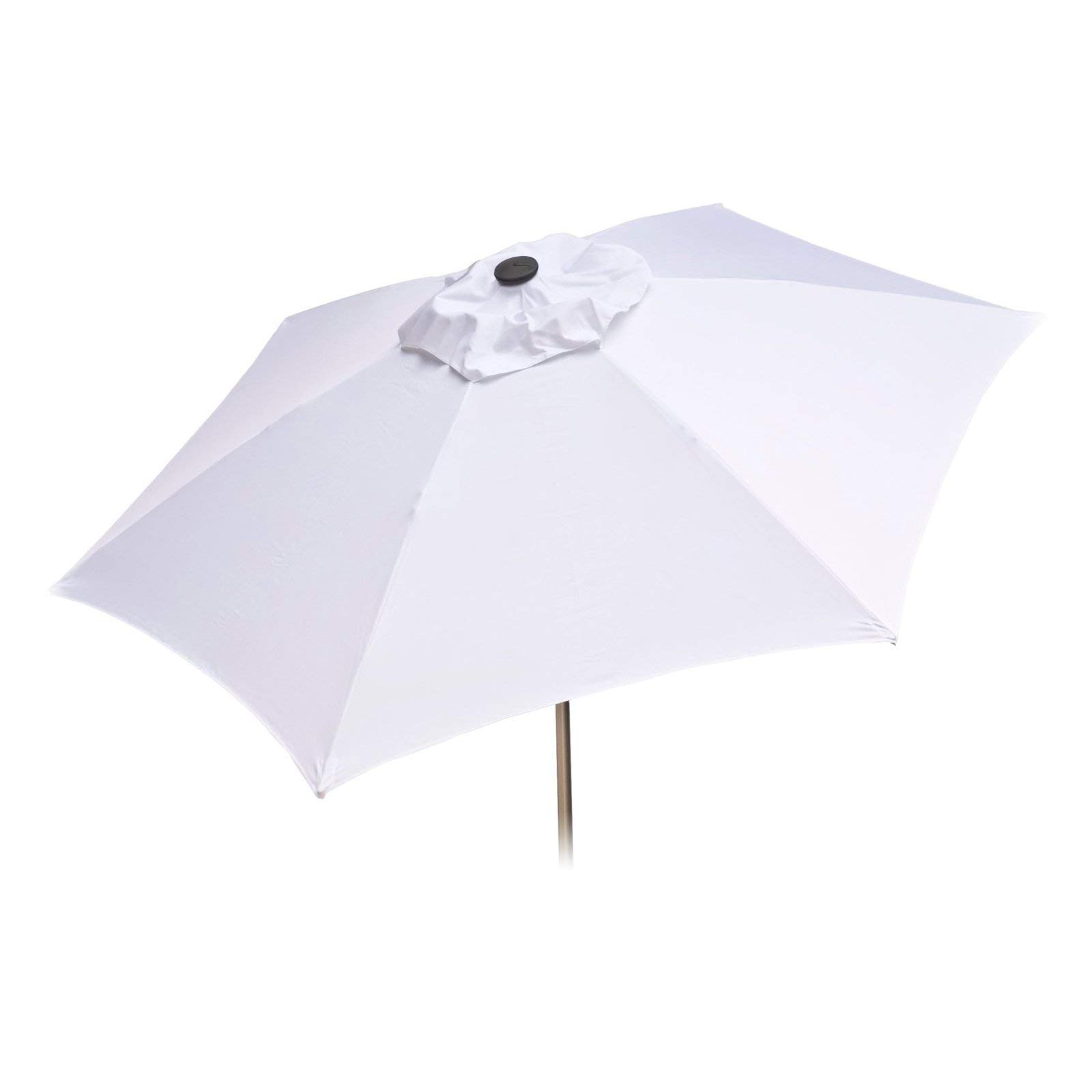 Heininger 8ft Tilt Vented Market Umbrella - 2 Pack White Outdoor Patio Canopy for Garden, Poolside, Restaurant & Backyard Shade