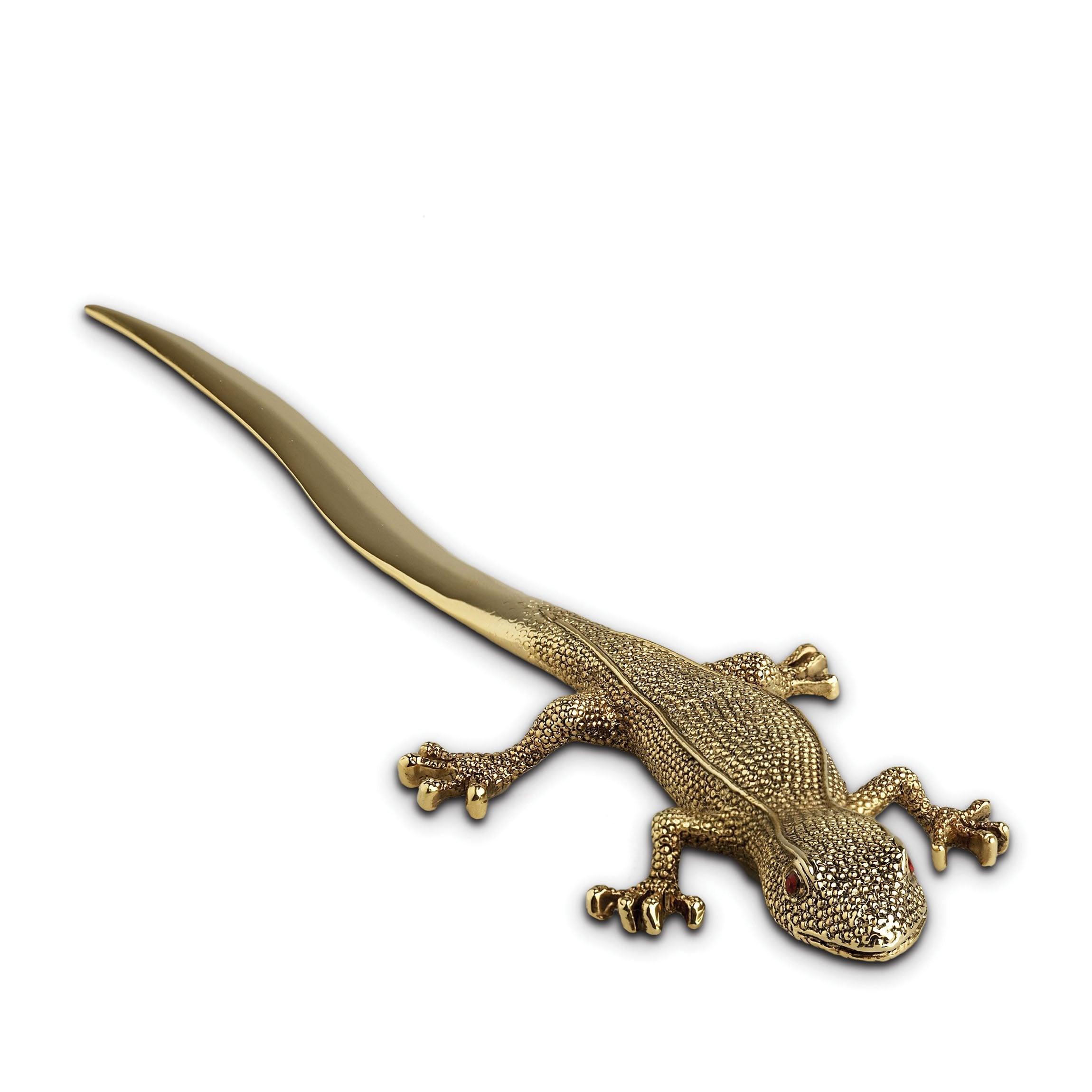 Premium Stainless Steel Letter Opener with Gecko Design - Smooth Envelope Slitter for Home, Office & Mailroom Use - Perfect Gift for Stationery Lovers