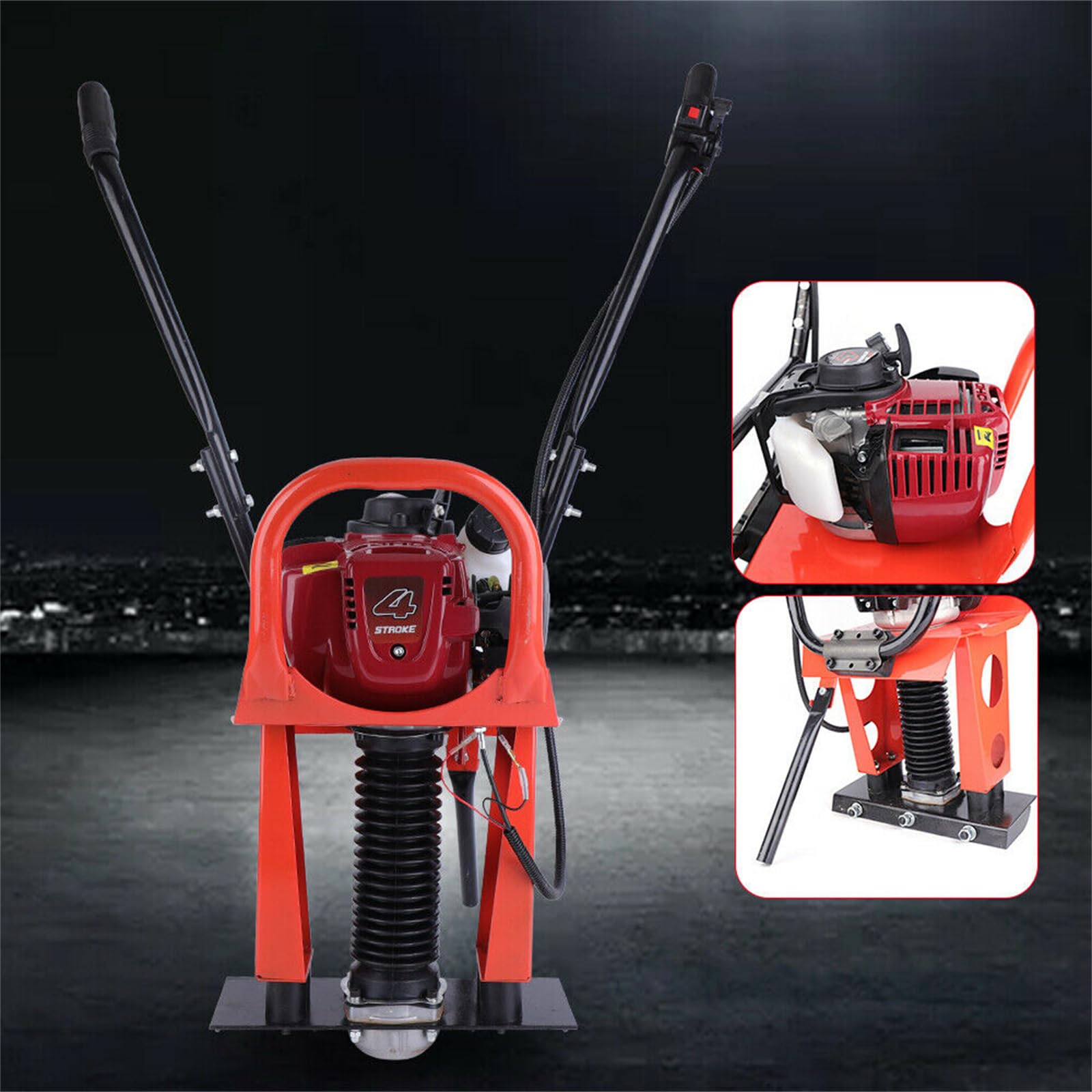 1.2HP 4-Stroke Gas Powered Concrete Vibrator - Air-Cooled Gasoline Engine 5200RPM Cement Screed Machine with Adjustable Handle for Construction, Floor Leveling & Concrete Compaction | Perfect for Driveways, Patios & Foundation Work