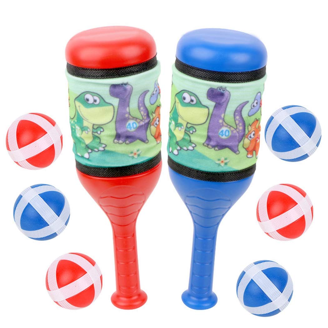 CACAZI Kids Catch Ball Toy Set - Outdoor Toss and Catch Game for Children Ages 3-8 | Fun Sports Activity for Backyard, Park & Beach Play | Includes 2 Paddles & Balls for Parent-Child Bonding