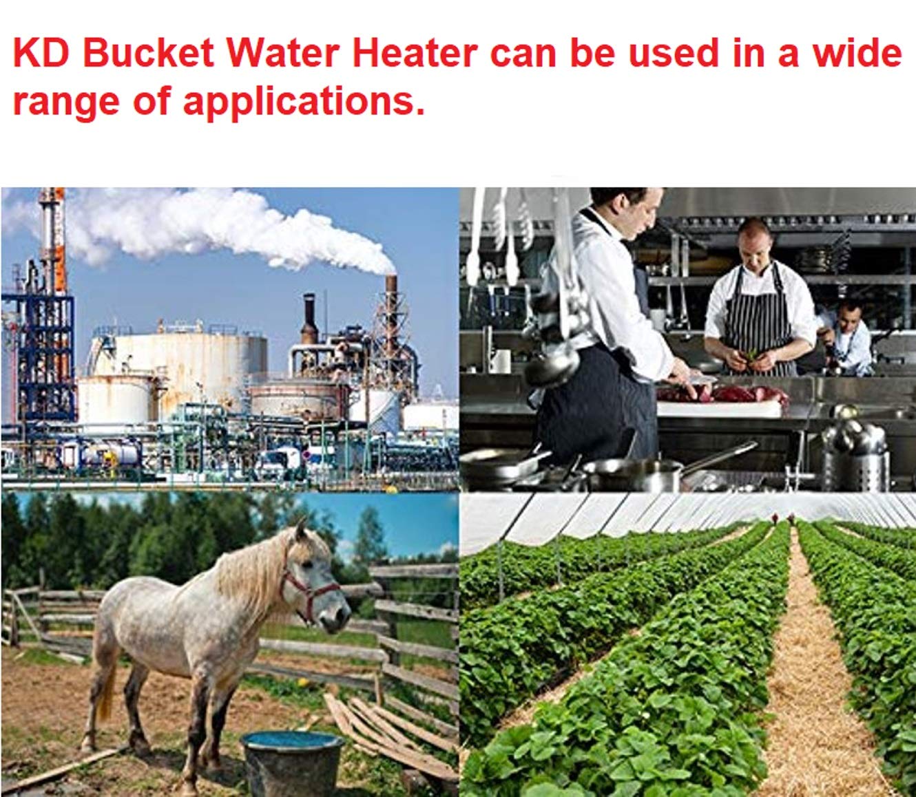 1300W Immersion Bucket Water Heater with Auto Shutoff & Overheat Protection - Adjustable Thermostat, Water Level Sensor - Portable Electric Water Heater for Camping, RV, Emergency Use (Red, 1300 Watt)
