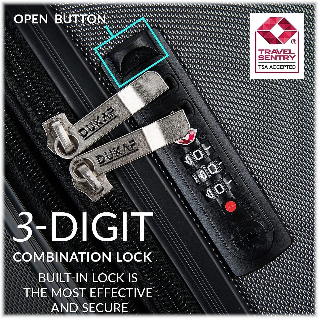 DUKAP INTELY 2-Piece Hardside Spinner Luggage Set with TSA Lock (20
