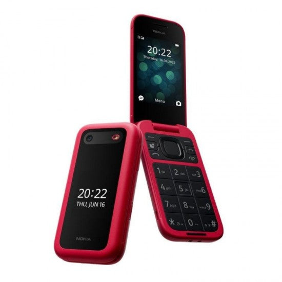 Nokia 2660 Flip Phone - Classic Red Retro Mobile Phone with Long Battery Life | Perfect for Travel, Emergency & Senior Users