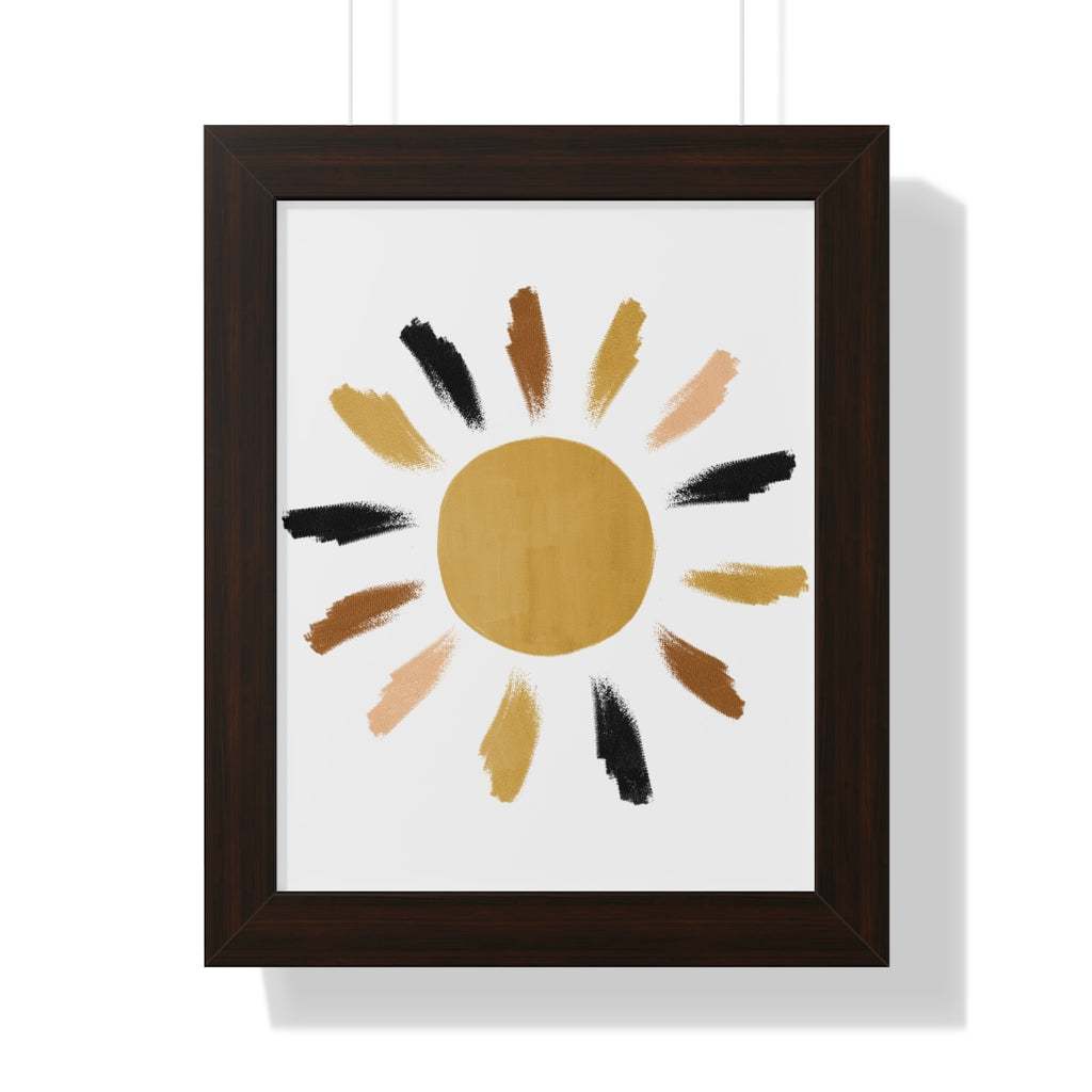 Modern Sunshine Framed Vertical Poster - Wall Art Decor for Living Room, Bedroom & Office - Perfect for Home & Office Decoration