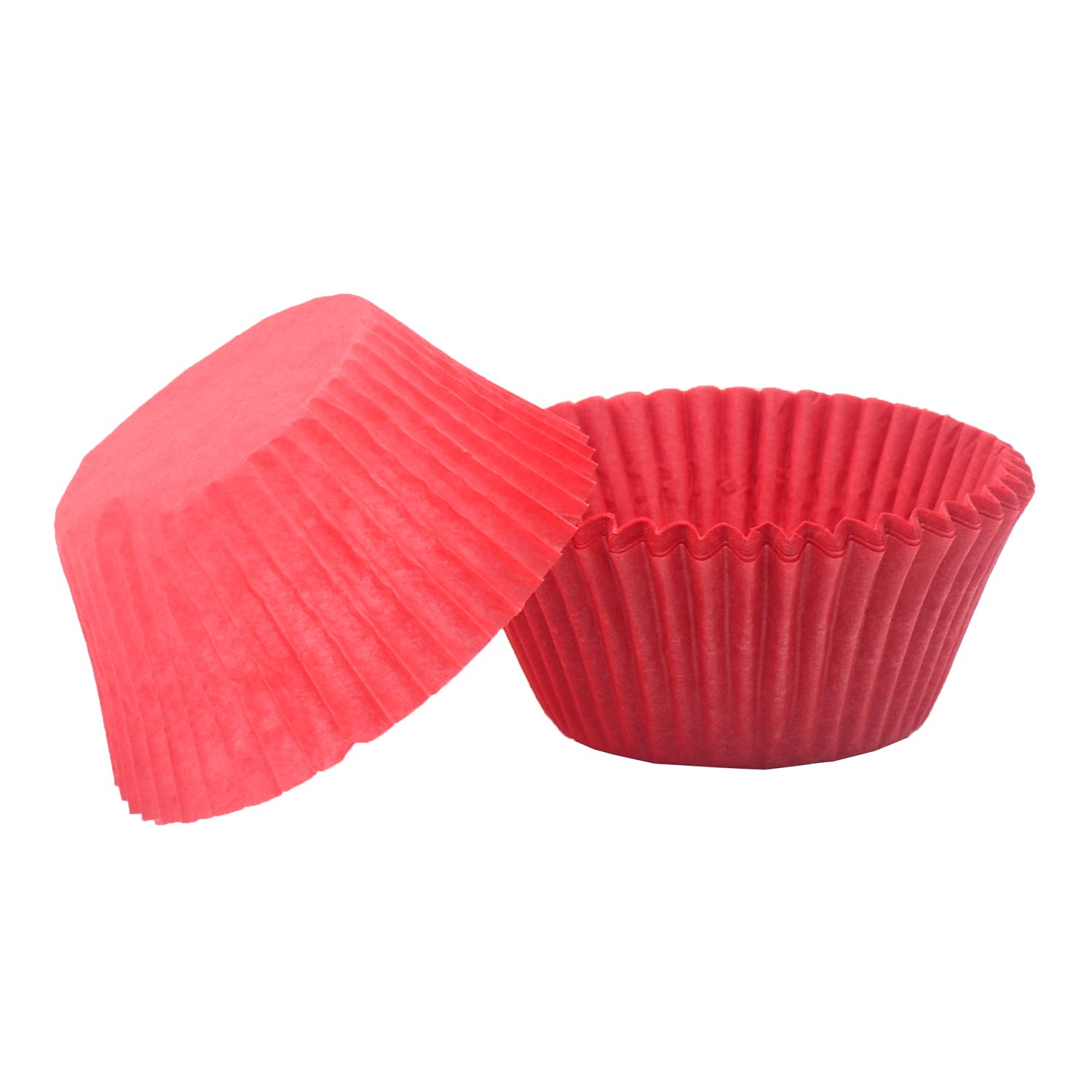 Premium Red Greaseproof Cupcake Liners - Standard Size Muffin Baking Paper Cups (200 Count) for Home Baking, Party Decorations & Professional Bakeries