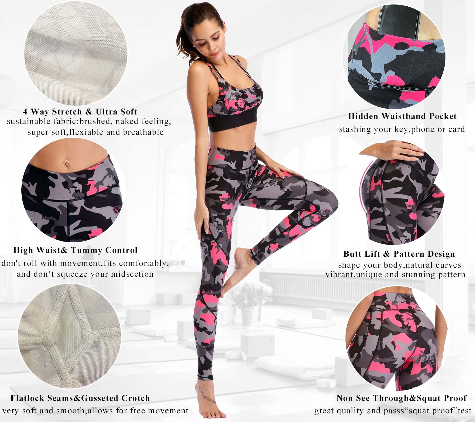 Sustainable High Waisted Yoga Capris with Pockets - Women's Workout Leggings for Fitness, Running & Yoga | Comfortable & Stylish Activewear for Gym, Lounge & Outdoor Activities