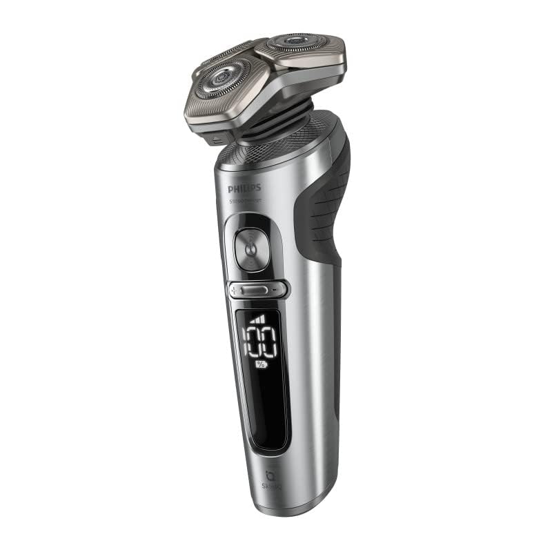 Philips Series 9000 Prestige Electric Shaver - Wet & Dry Shaving with SkinIQ Technology & Hydro SkinGlide Coating - Black Grey (SP9871/13) - Perfect for Travel & Daily Grooming