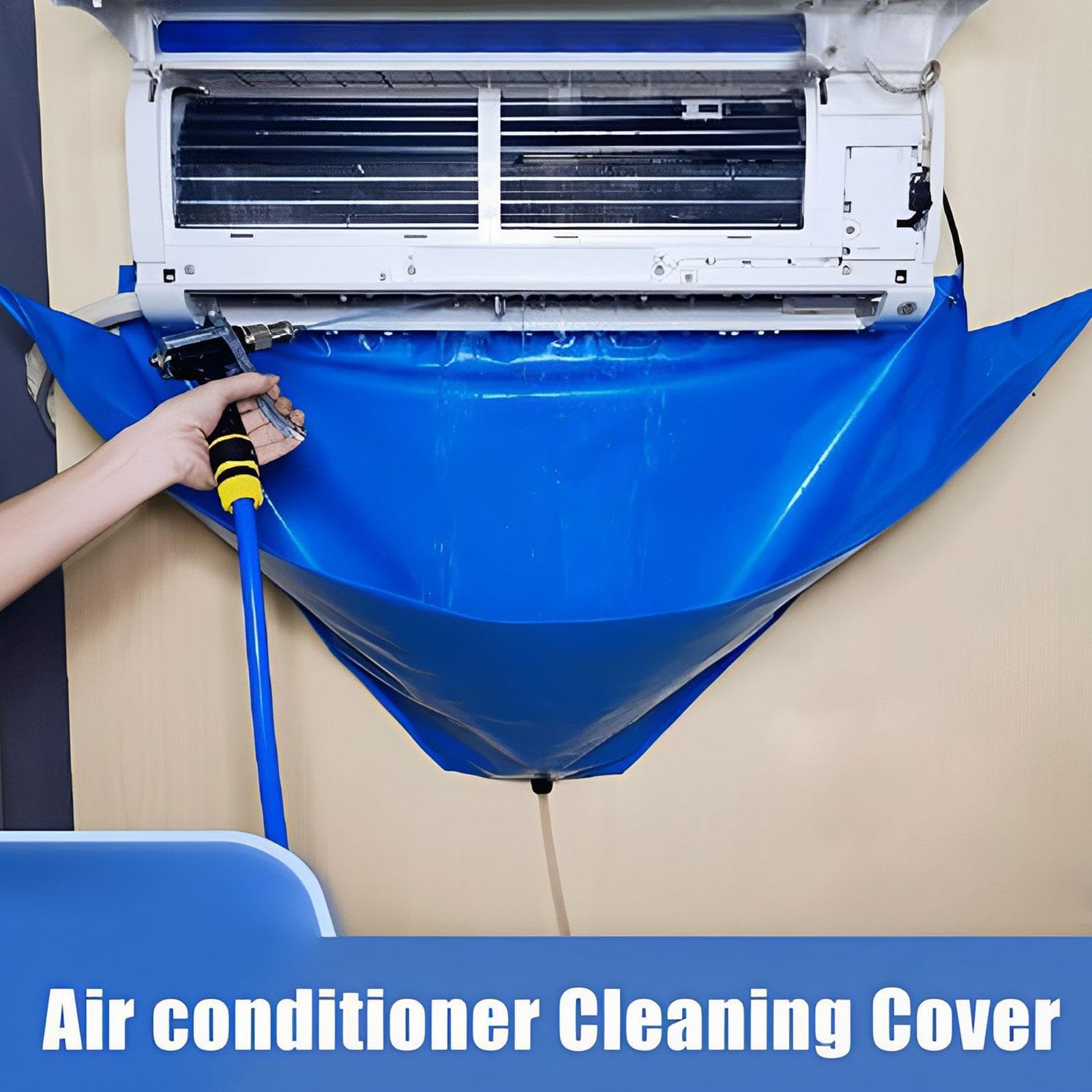 Air Conditioner Cleaning Kit - Wall Mounted AC Cleaner with 2 Waterproof Bags & Drain Outlet, Dust Removal & Washing Protector for Home Maintenance | Perfect for Window & Split AC Units, HVAC System Cleaning