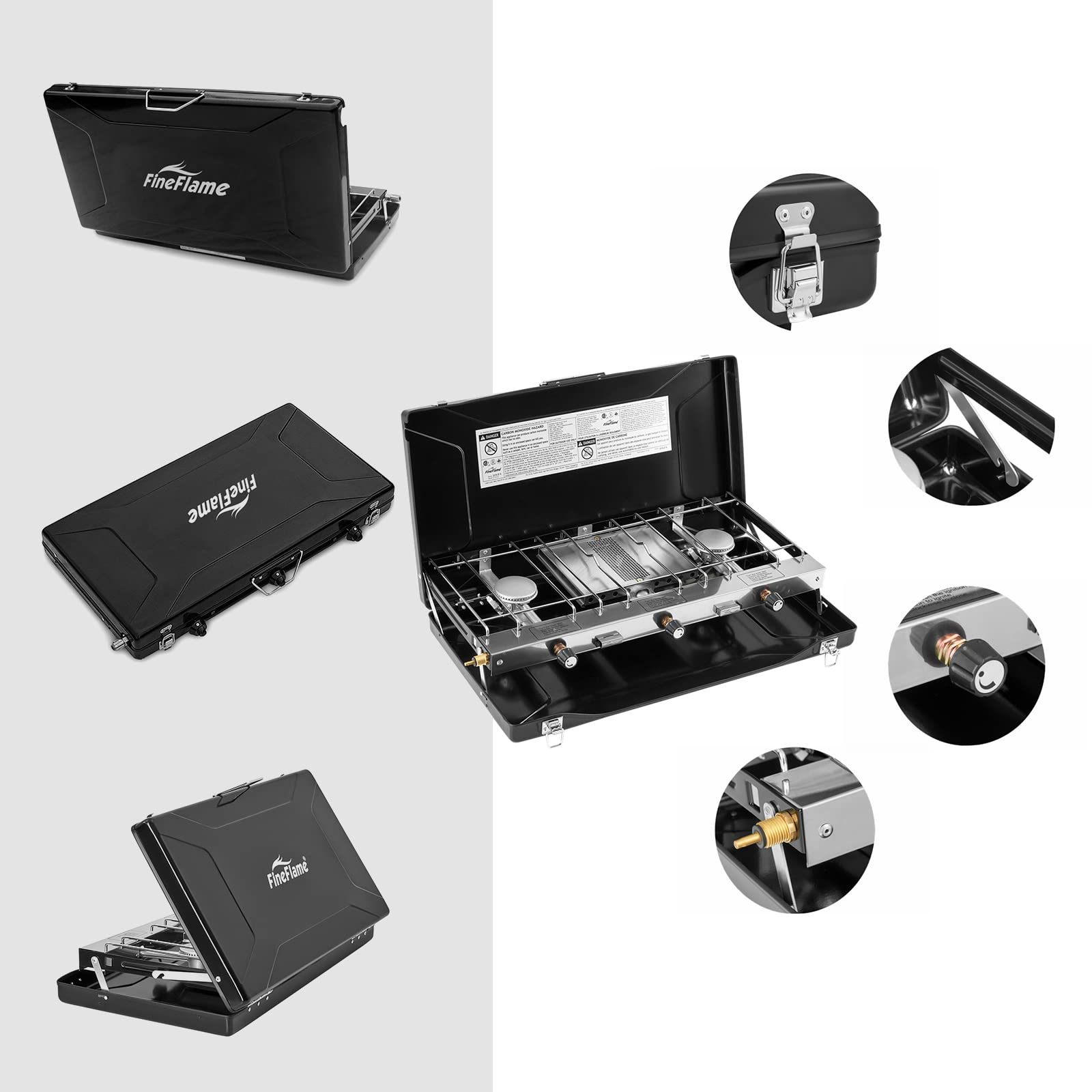 **20400 BTU 3-Burner Propane Camping Stove with Regulator, Toast Tray & Windshield – Portable Outdoor Cooking for Car Camping, BBQ, Picnics & Backpacking**
