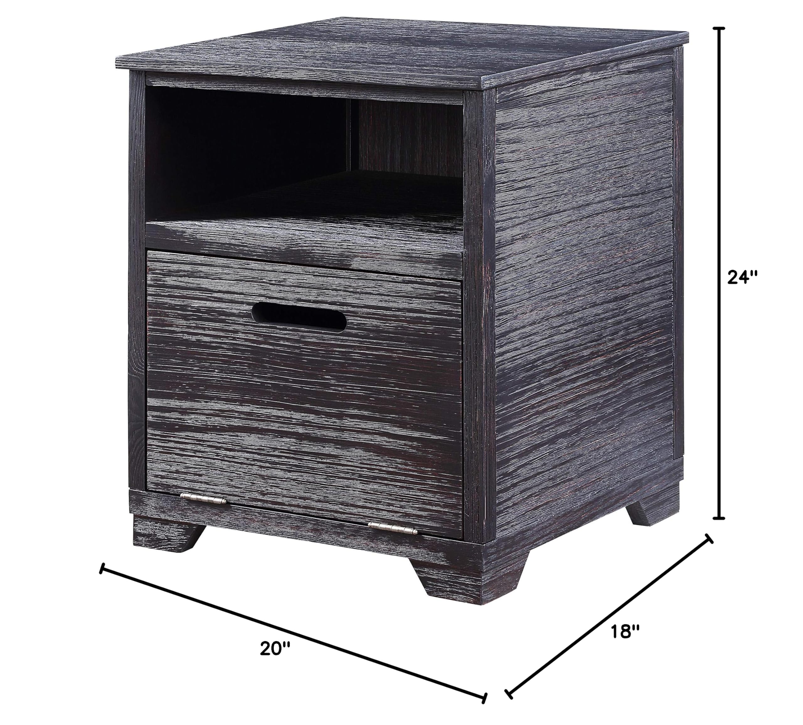 Acme Kamilia End Table in Antique Black - Small Nightstand for Bedroom, Living Room Side Table - Perfect for Coffee, Books & Decor