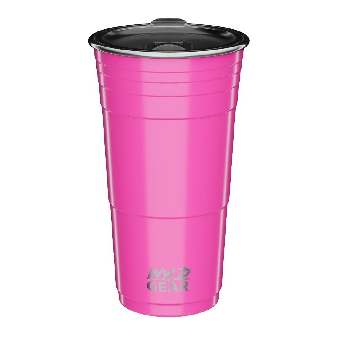 Wyld Cup 24oz Stainless Steel Vacuum Insulated Tumbler with Lid - Leakproof Travel Mug for Hot & Cold Drinks - Perfect for Coffee, Tea, Camping, Office & Outdoor Adventures (Pink)