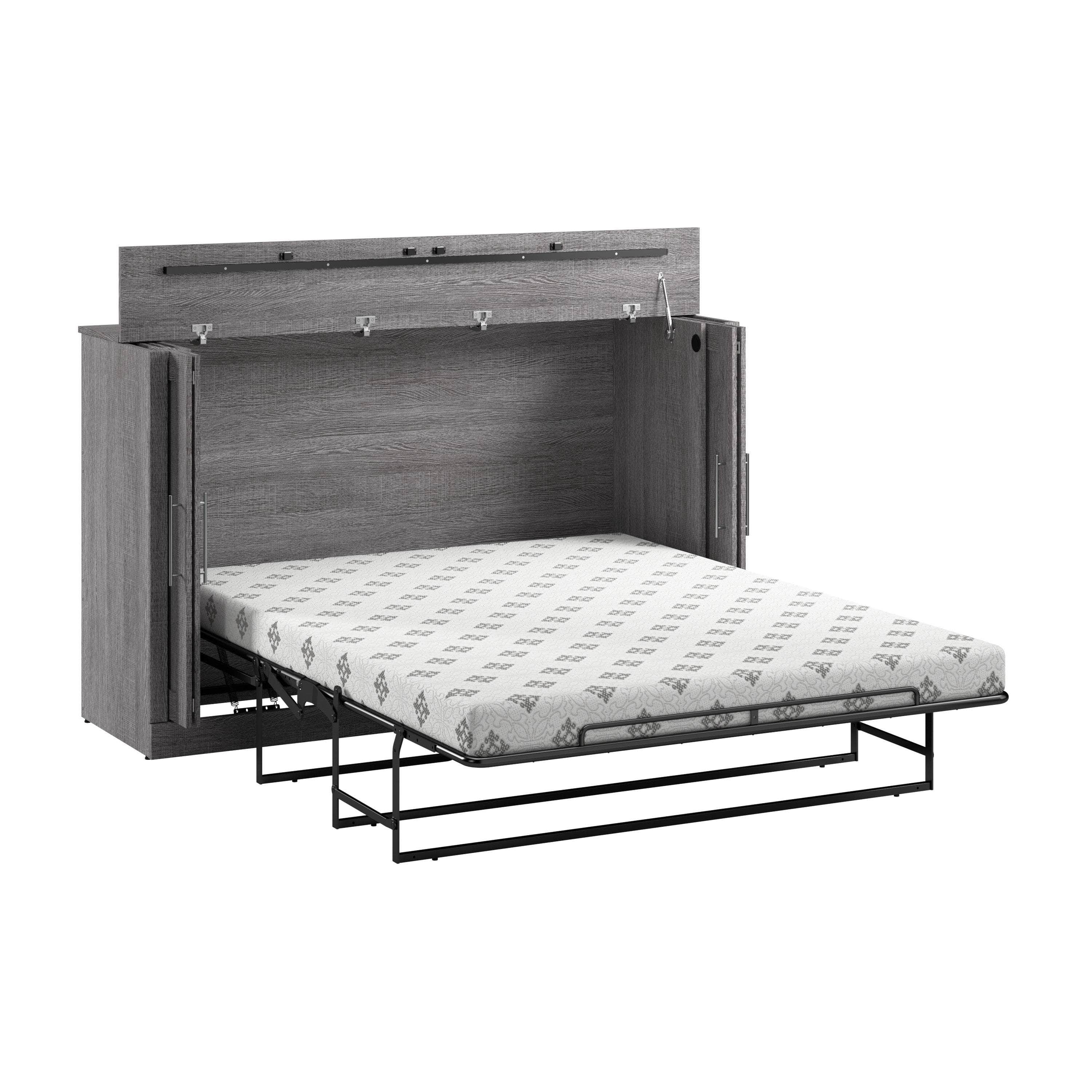 Pur 75W Queen Cabinet Bed with Mattress - 3 Color Options | Space-Saving Murphy Bed for Small Apartments & Guest Rooms