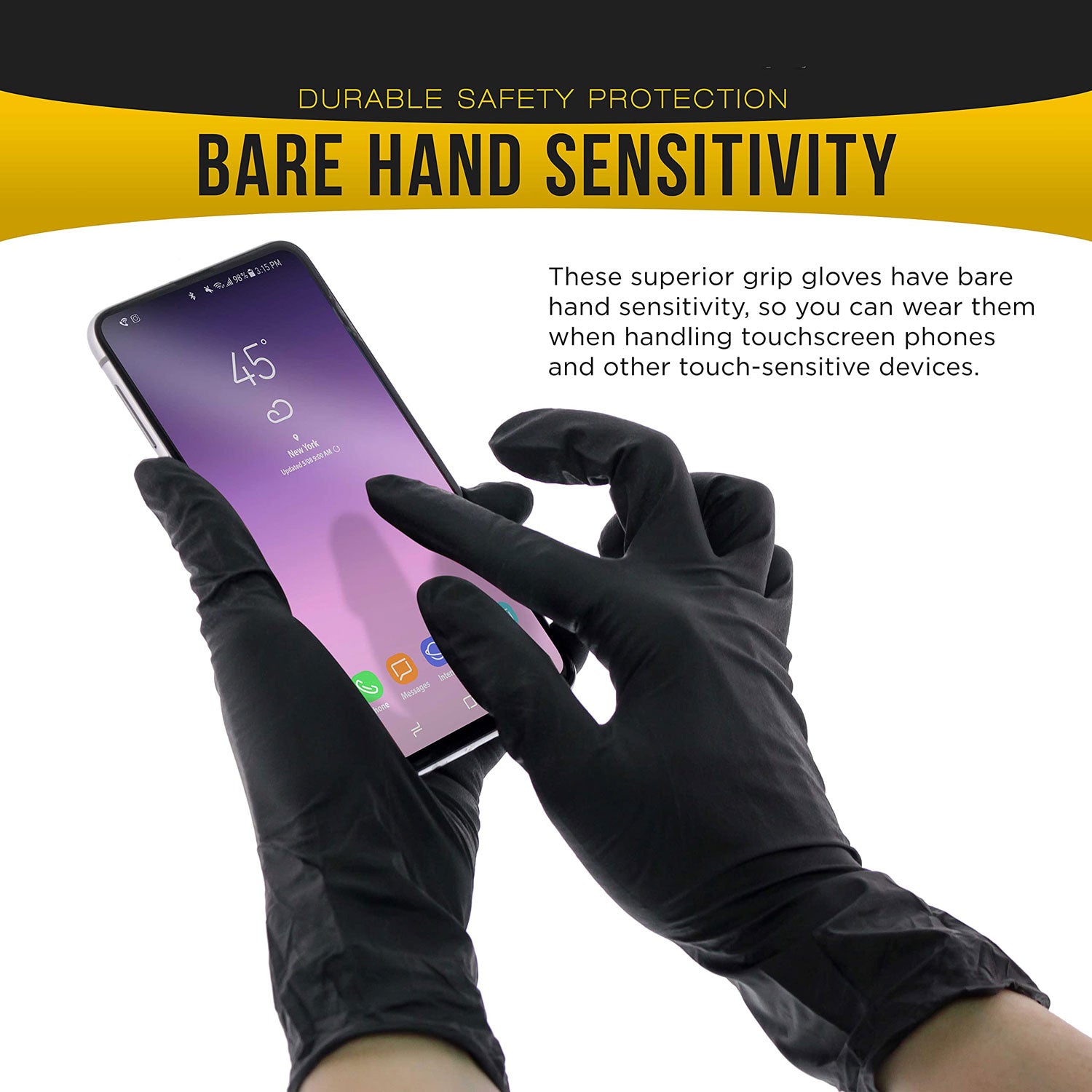 100-Pack Black Nitrile Disposable Gloves - Industrial, Mechanic, Tattoo & Food Safe - Medium Size - Durable, Latex-Free Protection for Work, Cooking & Tattoo Parlors