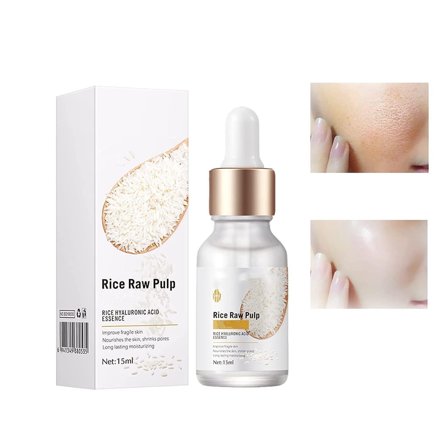 White Rice Serum for Face - Brightening & Pore Minimizing Treatment | Exfoliating Rice Cream for Skin Care | Dark Spot Remover & Skin Whitening | Perfect for Daily Skincare & Night Routine
