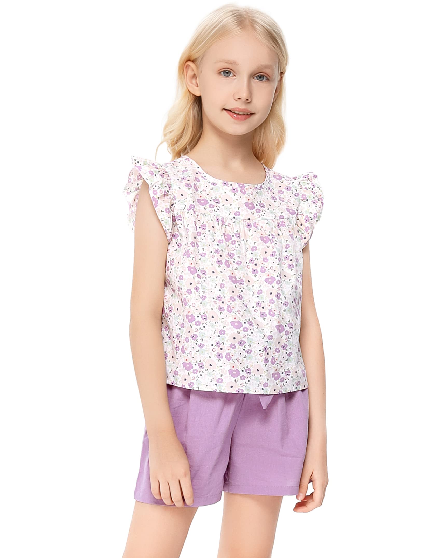 Girls Summer 2-Piece Outfit Set - Cute Short Sleeve T-Shirt & Comfortable Shorts | Perfect for Playdates, Beach Trips & Summer Adventures