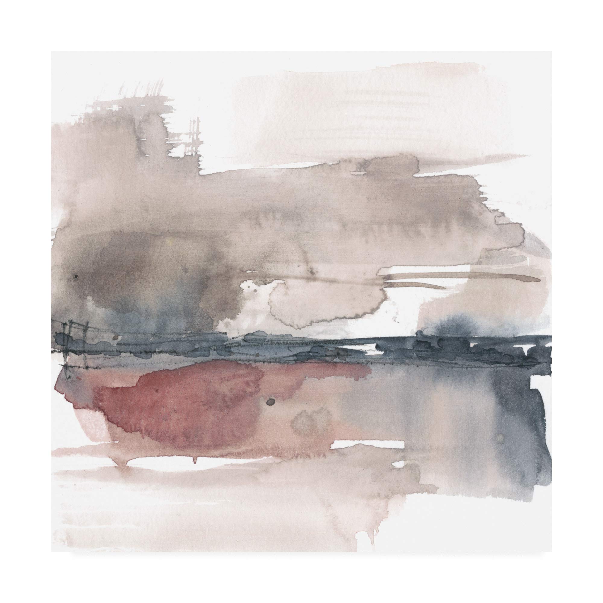 Trademark Fine Art Earth Horizon V by Jennifer Goldberger - 18x18 Inch Framed Wall Art - Modern Landscape Painting for Living Room, Bedroom & Office Decor
