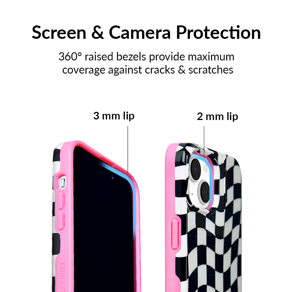 Vibe Check iPhone Case - Trendy Protective Cover for iPhone 12/13/14/15 - Durable Shockproof & Slim Design - Perfect for Everyday Use, Travel & Outdoor Activities