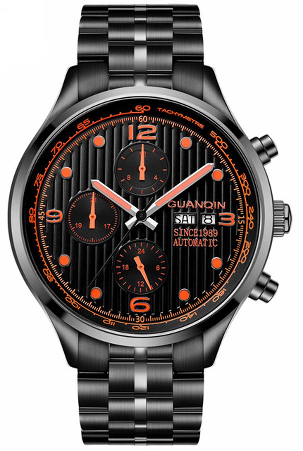 Carlien Automatic Men's Watch with Calendar Date & Luminous Hands - Stainless Steel Luxury Mechanical Wristwatch for Business, Formal & Casual Wear