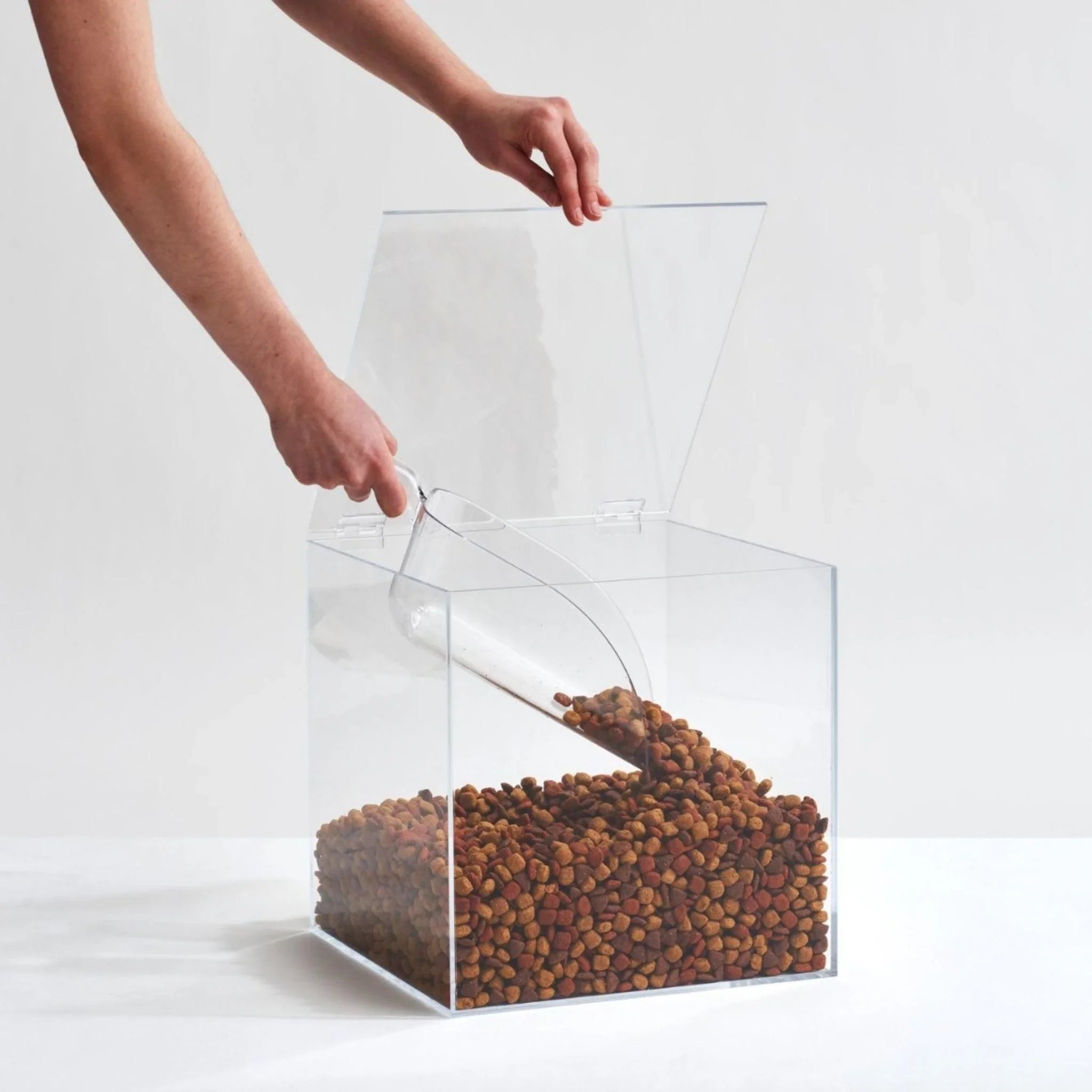 14 Quart Clear Airtight Pet Food Storage Container with Lift-Up Lid & Measuring Scoop - Perfect for Dry Dog Food, Cat Kibble, and Treats Storage at Home or Travel