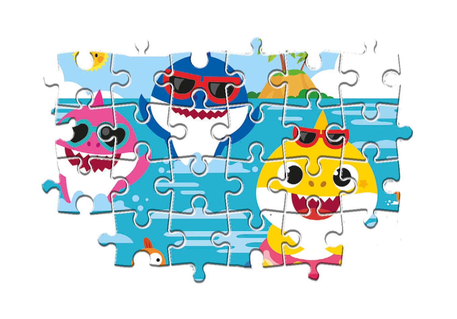 Clementoni Supercolor Puzzle Baby Shark - 24 Large Pieces, Kids Puzzle for 3 Year Olds, Cartoon Puzzle Made in Italy - Perfect for Early Learning and Family Fun