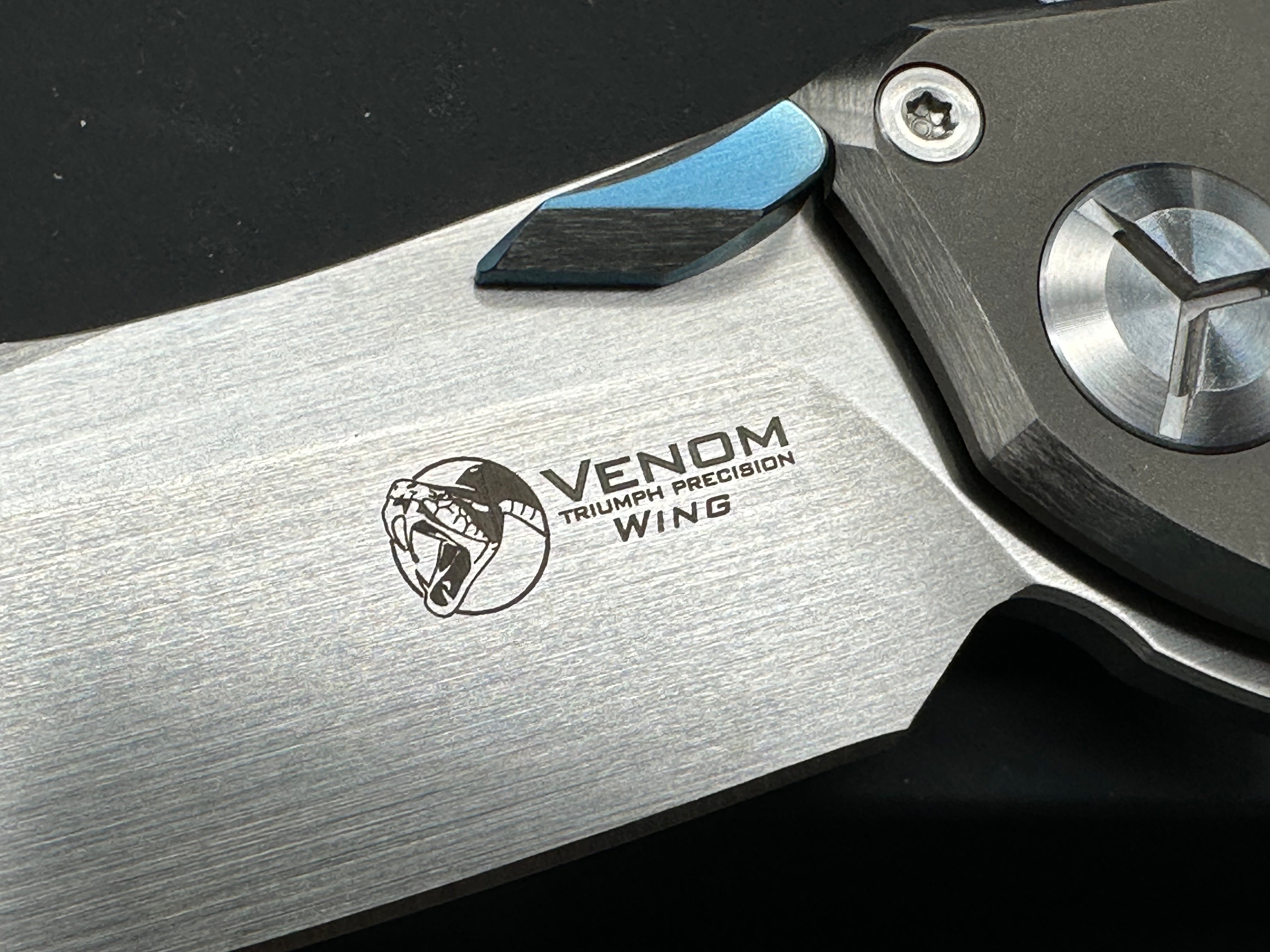 Kevin John Wing Integral Titanium Handle Folding Knife with M390 Blade - EDC, Outdoor, Camping & Survival Tool