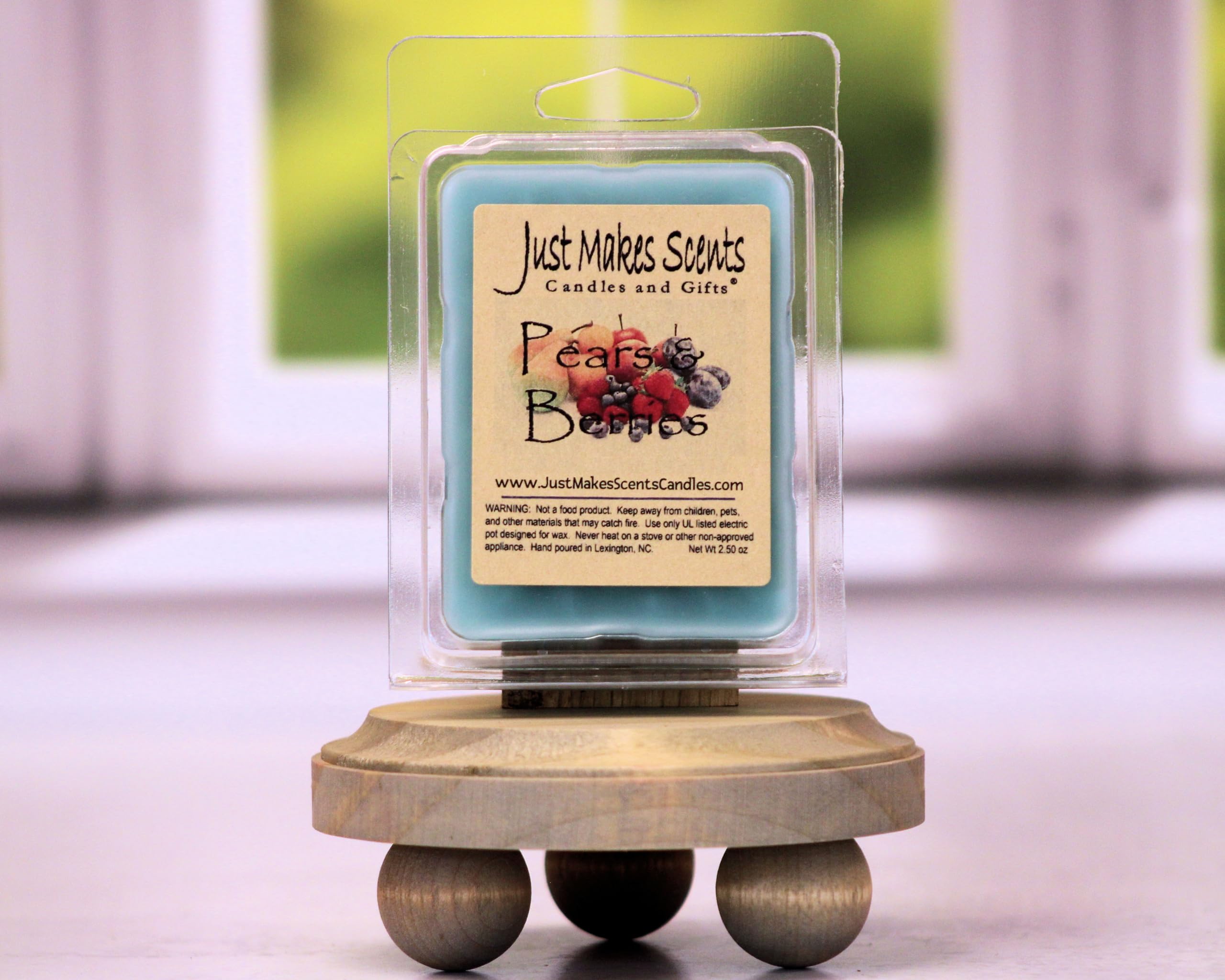 Just Makes Scents 2 Pack - Pears & Berries Scented Wax Melts | Hand-Poured Fragrance Wax Cubes for Warmers | USA-Made Home Candles & Gifts for Relaxation, Aromatherapy & Room Decor