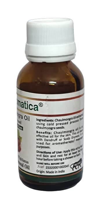 Pure Chaulmoogra Oil 50ml - 100% Natural Hydrating Oil for Skin & Hair Care - Moisturizes Dry Skin, Soothes Eczema & Psoriasis - Perfect for Massage, Aromatherapy & DIY Beauty Products