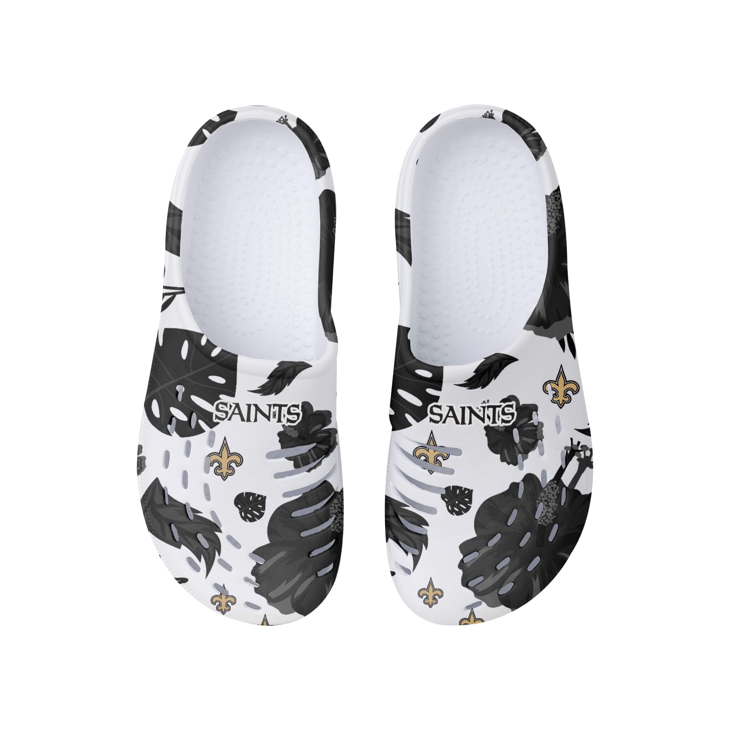 FOCO Women's NFL Team Logo Floral Garden Clog Sandals - Comfortable Waterproof Slip-On Shoes for Women, Perfect for Beach, Pool, and Outdoor Activities