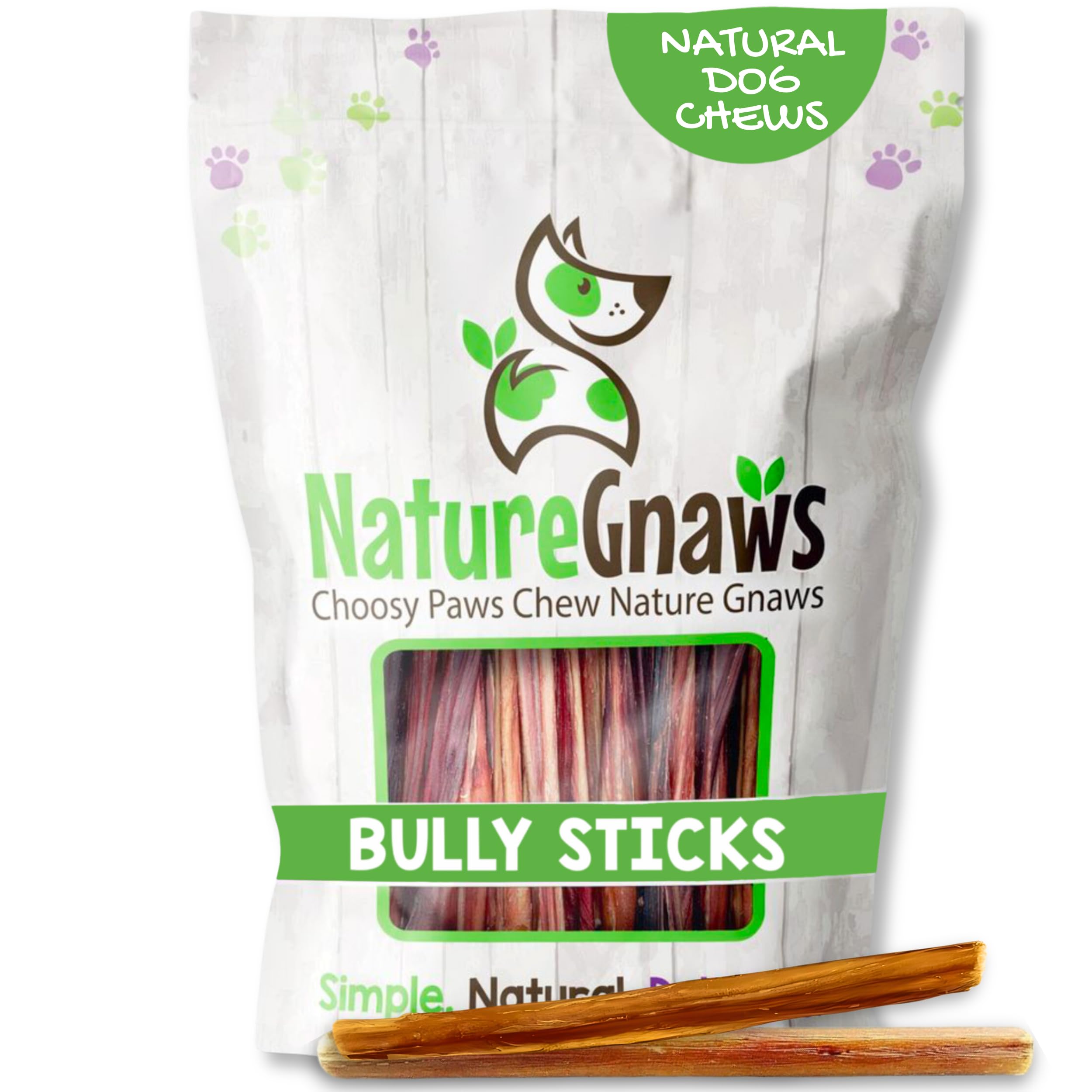 Nature Gnaws Extra Thin Bully Sticks for Small Dogs 5-6
