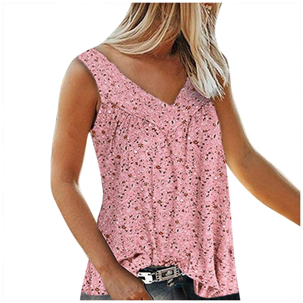 Gibobby Women's Sleeveless V-Neck Tunic Tops - Summer Casual Blouse Shirts for Women | Perfect for Beach Outings, Office Wear & Everyday Comfort