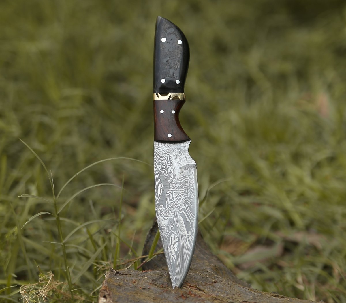 Premium EDC Knife with Ram Horn & Rosewood Handle - Durable Pocket Knife for Outdoor, Camping, Hiking & Survival - Perfect Gift for Men & Adventurers
