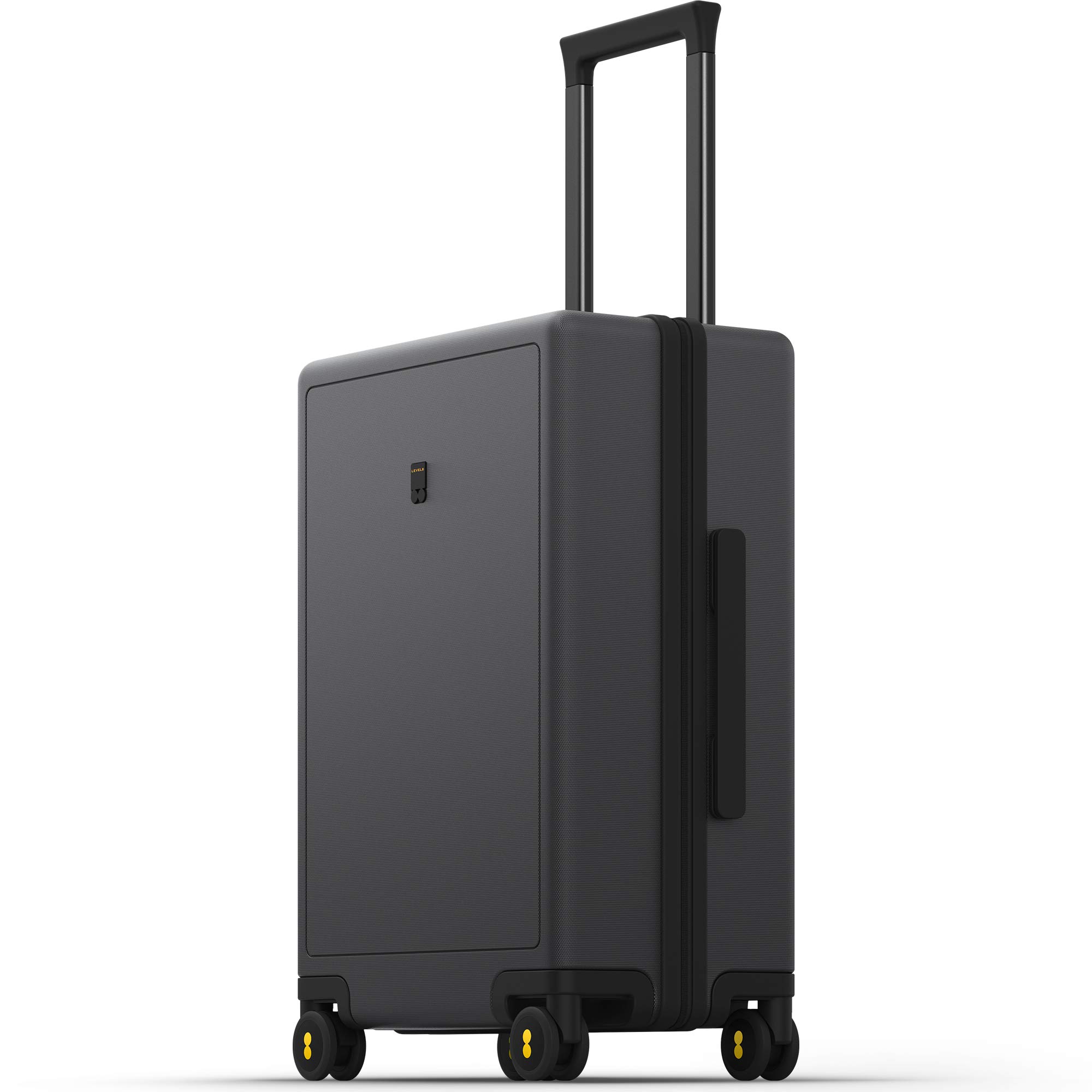 LEVEL8 20-Inch Carry-On Luggage - Airline Approved Lightweight Hardside Suitcase with Wheels, TSA Lock, Luminous Textured Design (Dark Grey) - Perfect for Business Travel & Weekend Getaways