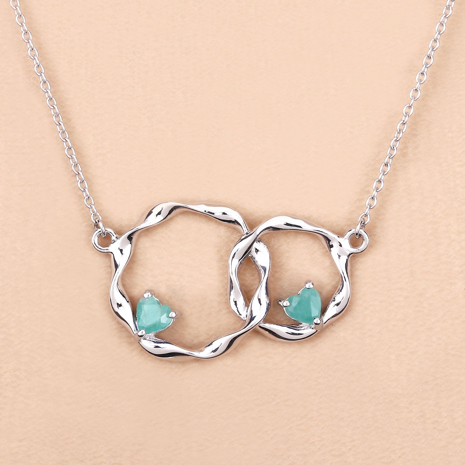 Genuine Emerald Infinity Pendant Necklace - Elegant Jewelry Gift for Women, 925 Sterling Silver Necklace for Anniversary, Birthday & Valentine's Day - Perfect for Everyday Wear & Special Occasions