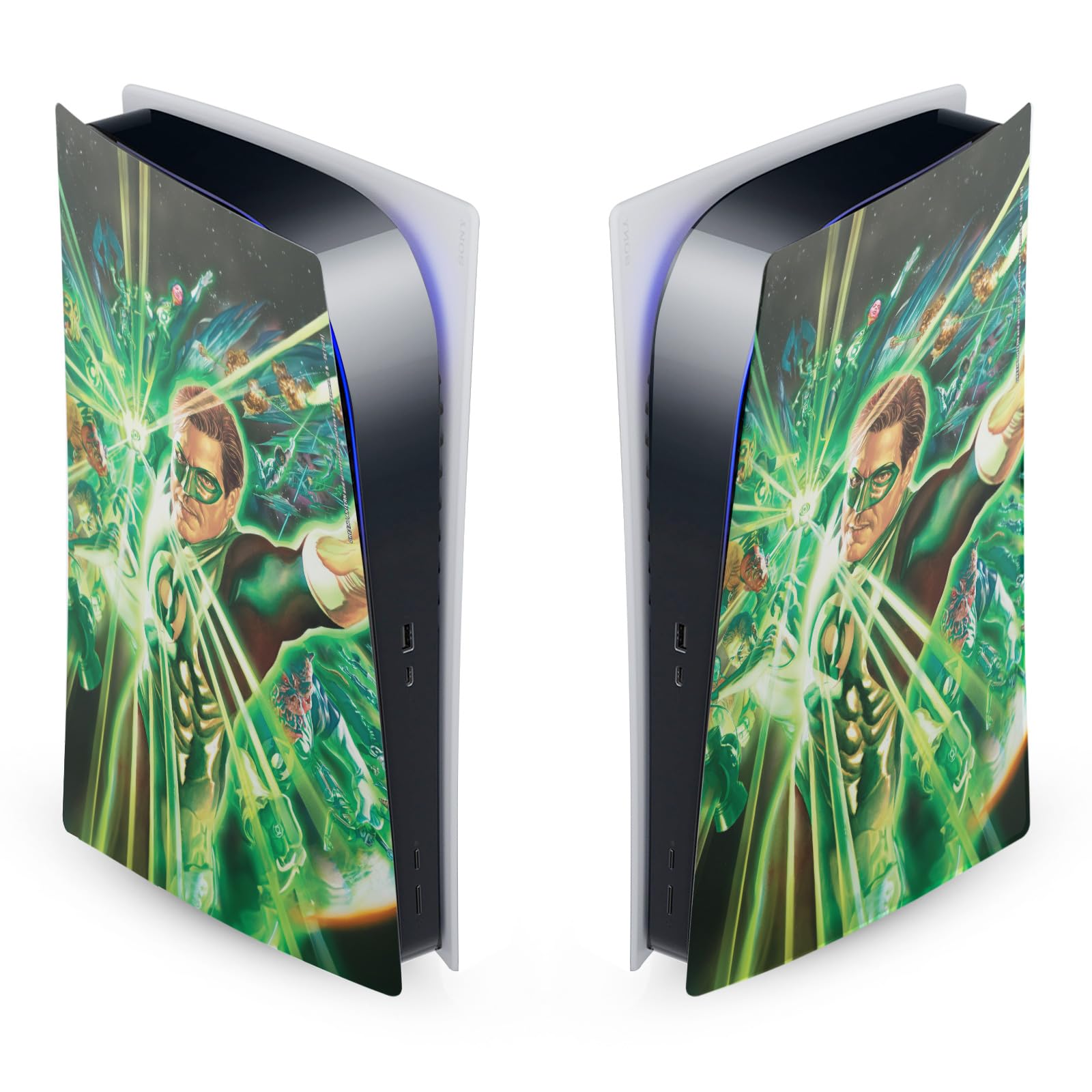 Officially Licensed Green Lantern DC Comics Vinyl Faceplate Sticker for Sony PS5 Digital Edition - Gaming Skin Decal with Comic Book Covers - Perfect for Gamers & Superhero Fans - Protect & Customize Your PS5 Console