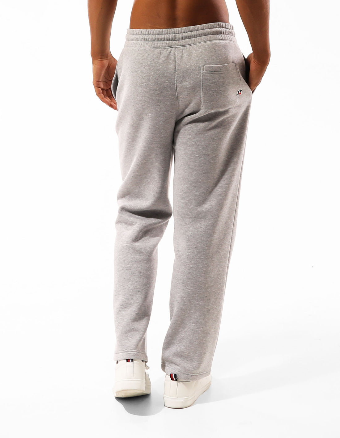 Russell Athletic Men's Logo Grey Marle Straight Track Pants - Comfortable Casual Joggers for Workout, Lounge & Everyday Wear