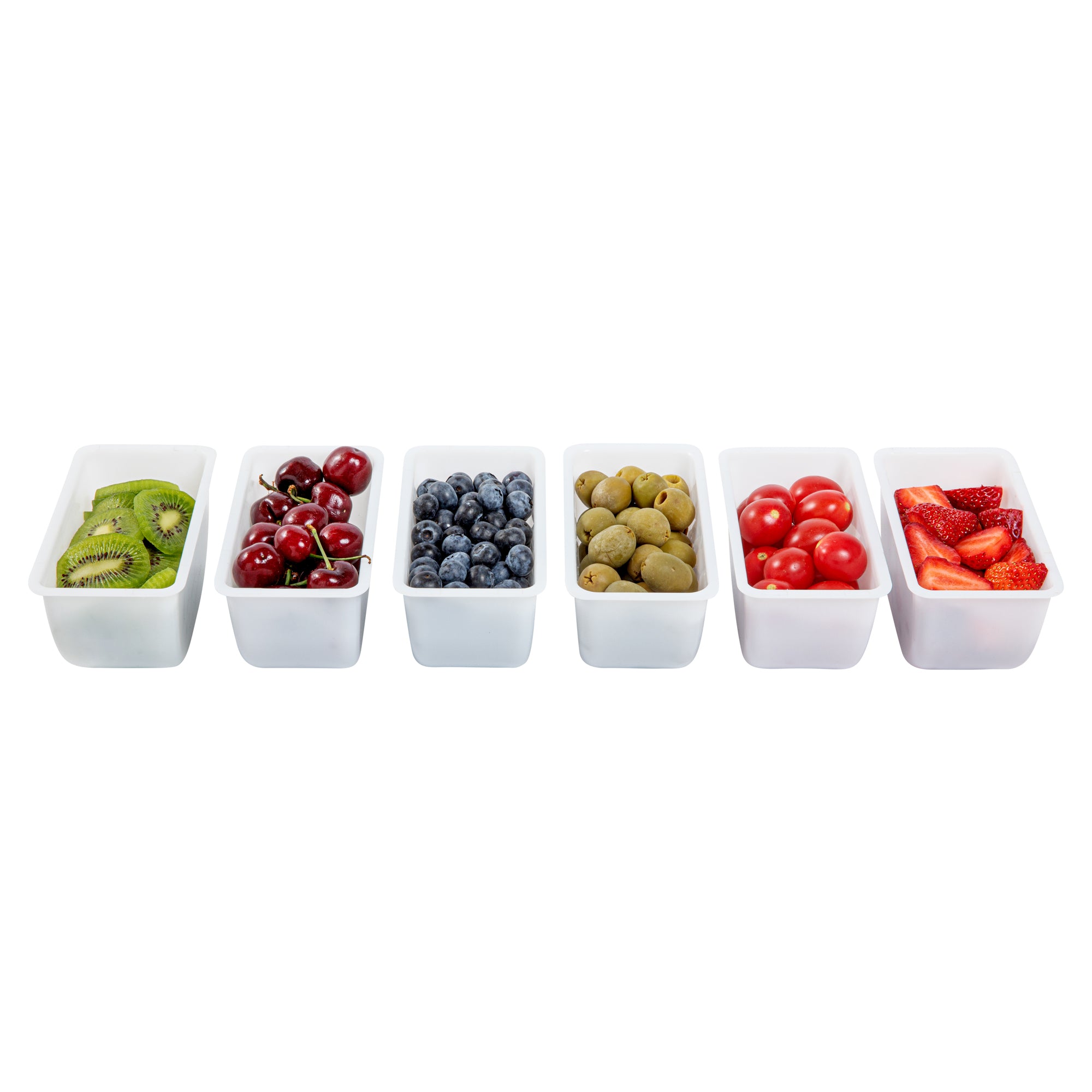 Bar Lux 1 Pint White Plastic Insert for 6-Compartment Condiment Caddy - Perfect for Restaurants, Catering & Home Kitchen Organization (1 Count Box)