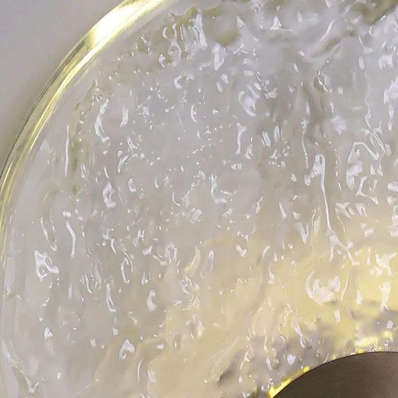Ripple Crystal Round Gold Wall Lights - Elegant Modern Sconces for Living Room, Bedroom, and Hallway Lighting