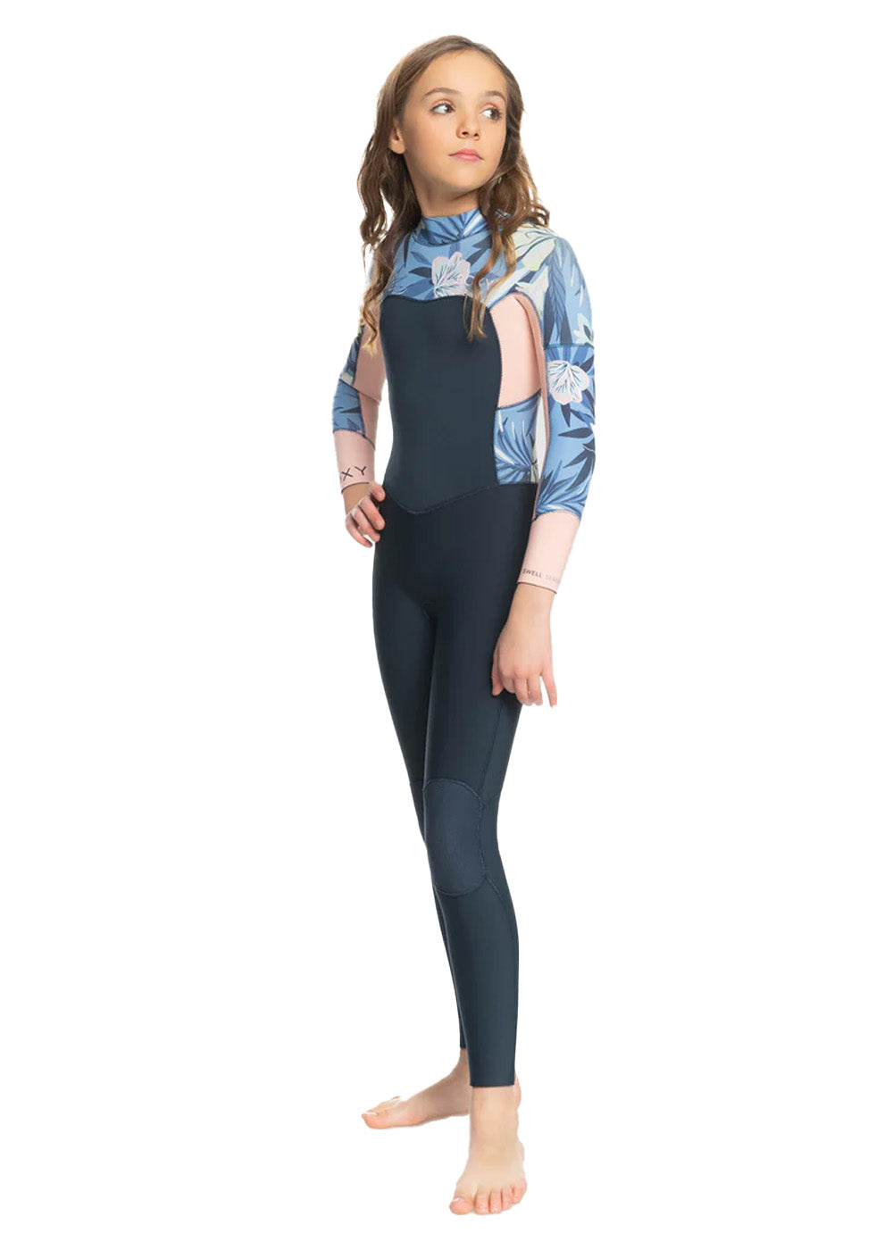 Roxy Girls Swell Series 3/2mm GBS BZ Steamer Wetsuit for Kids - Warm & Flexible Neoprene Surfing Suit for Cold Water - Perfect for Surfing, Swimming & Water Sports