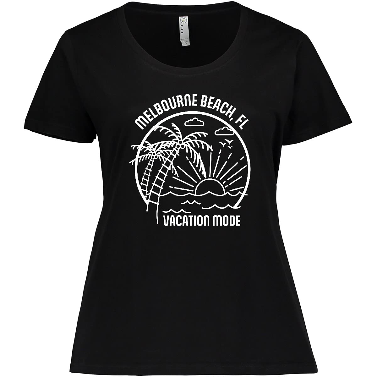 Inktastic Summer Vacation Mode Melbourne Beach Florida Women's Plus Size T-Shirt - Comfortable Casual Tee for Beach Trips, Vacations & Relaxing Outfits