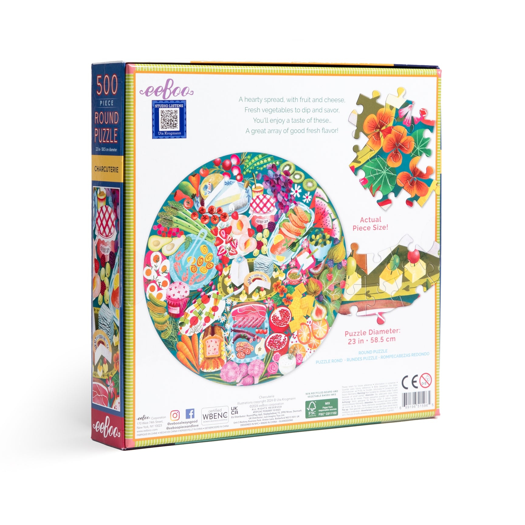 500 Piece Charcuterie Jigsaw Puzzle for Adults - Cheese & Charcuterie Board Themed Puzzle - Perfect for Family Game Night, Relaxation & Home Decor