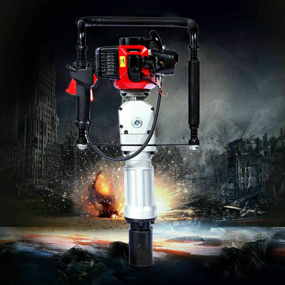52CC 2-Stroke Gas Powered T-Post Driver - Manual Piledriver for Farm Fence Installation - Lightweight Gasoline Punch Pile Driver Kit with 55-70mm Sleeve - Perfect for Agricultural Fencing, Landscaping, and DIY Construction Projects