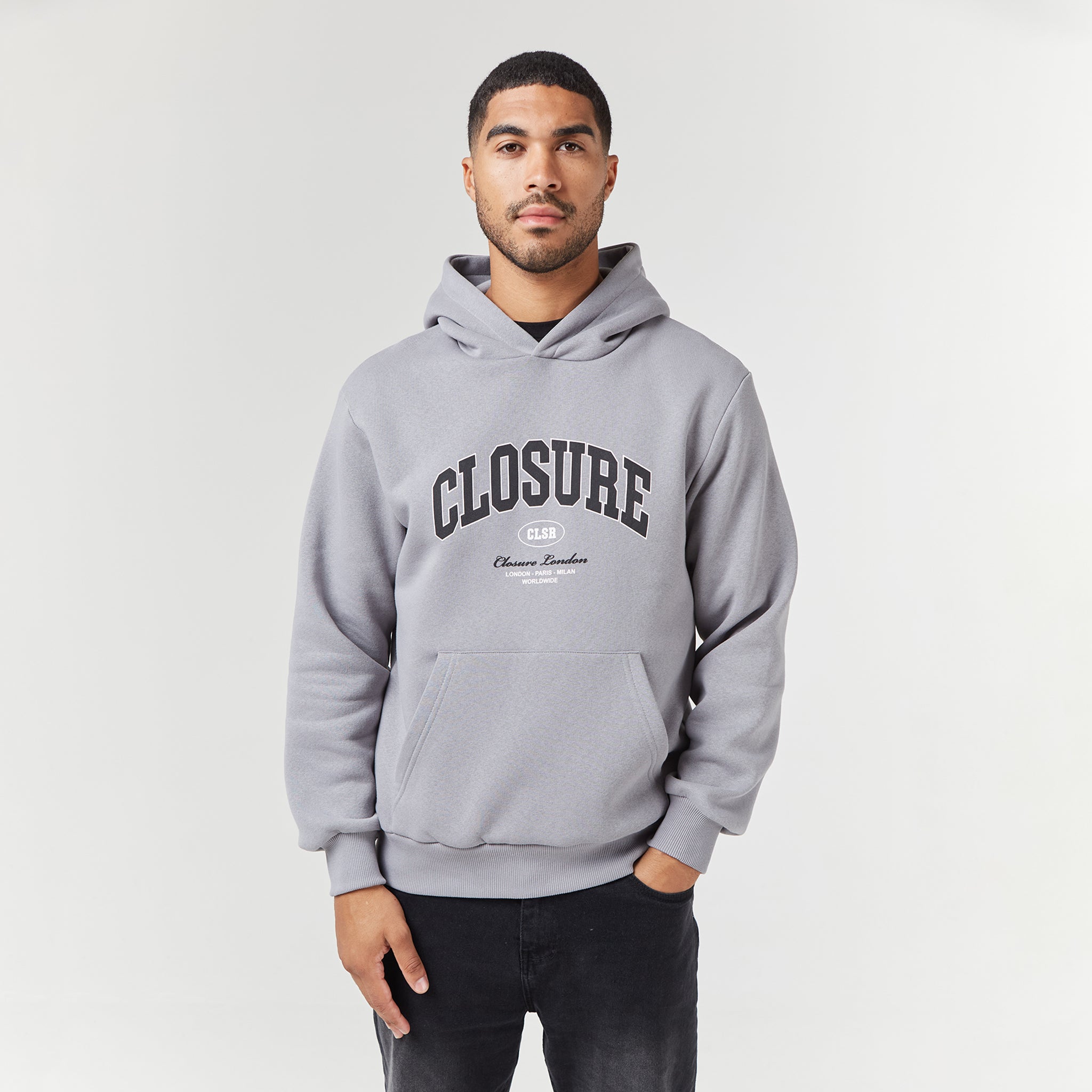 Men's Grey Varsity Hoodie - Soft Cotton Pullover Sweatshirt for Casual Wear, Street Style & College Fashion | Perfect for Everyday Outfits, Gym & Campus Life