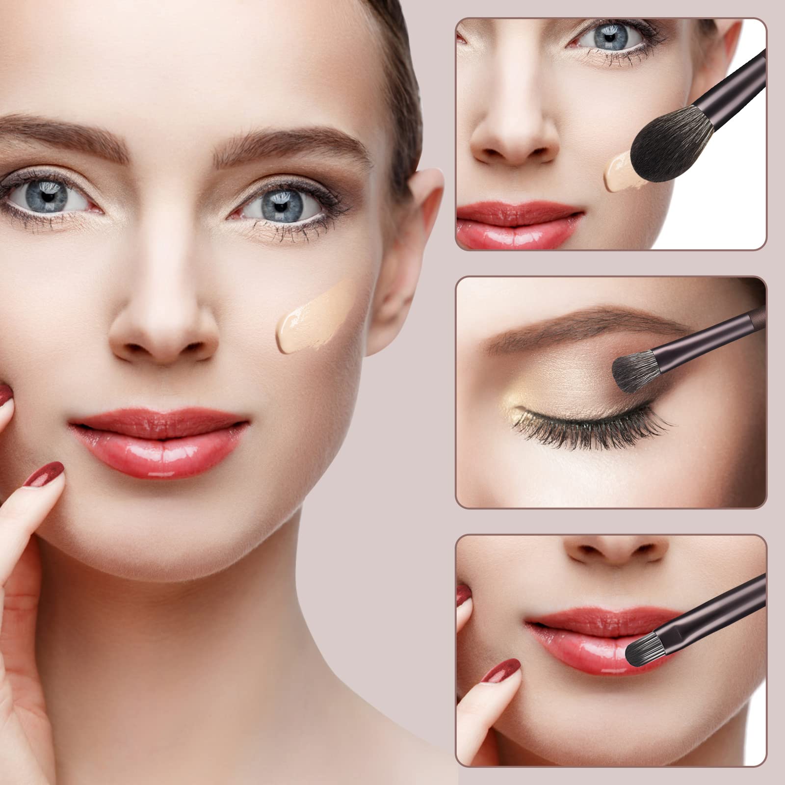12-Piece Professional Makeup Brush Set - Premium Synthetic Bristles for Foundation, Concealer & Eyeshadow (Coffee) | Perfect for Daily Makeup, Travel & Professional Makeup Artists