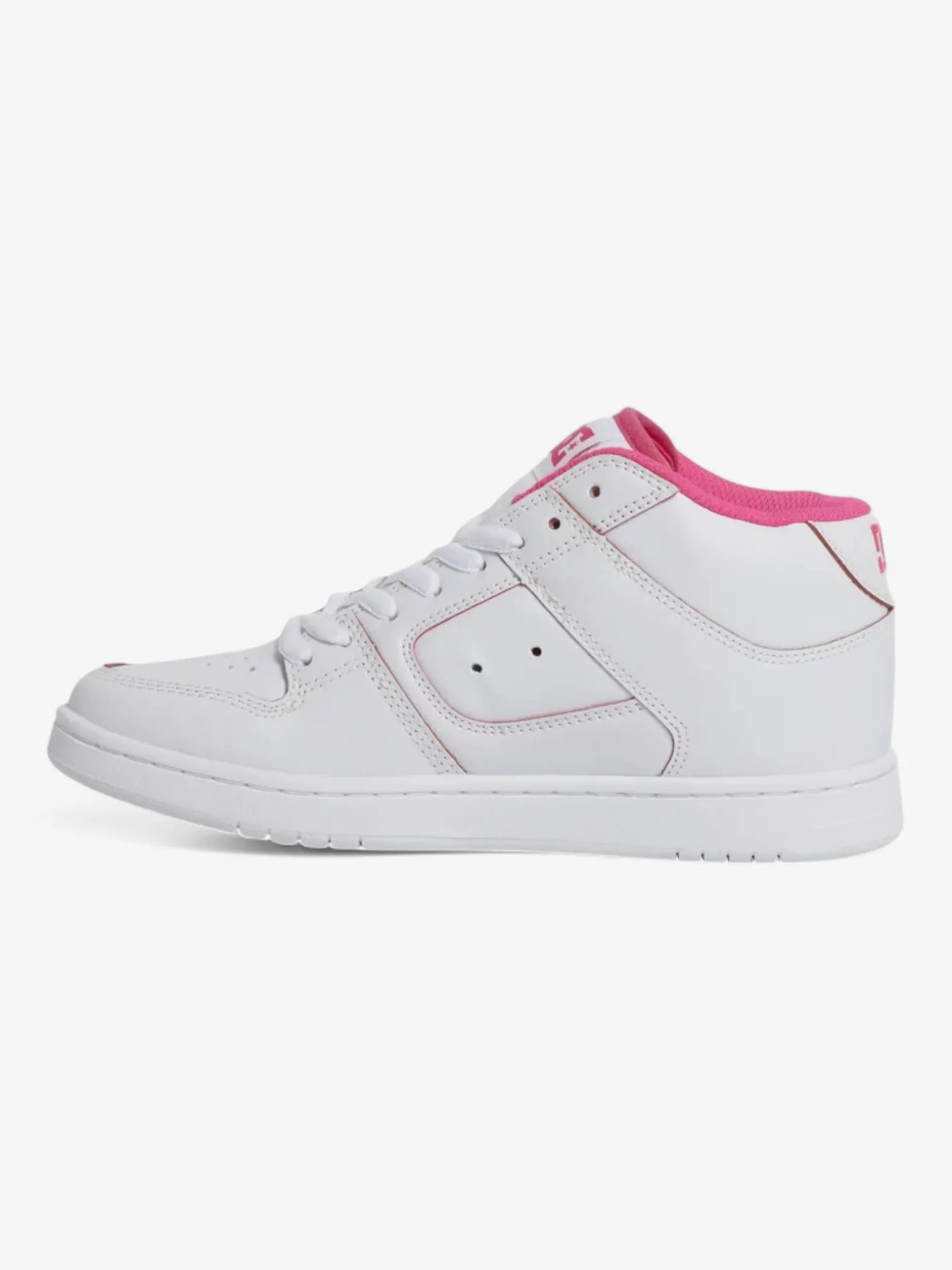 DC Manteca 4 Mid Women's Skateboarding Shoes - White & Fuchsia | High-Top Sneakers for Street Style & Skateboarding | Perfect for Urban Fashion & Sports Enthusiasts