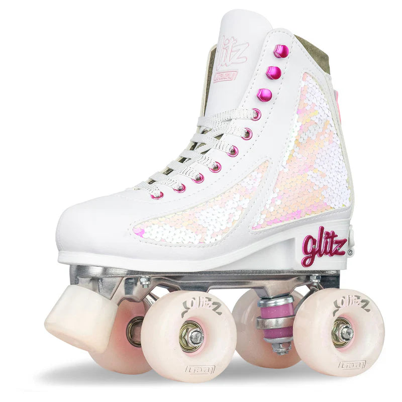 GLITZ Adjustable Roller Skates for Women & Men - Comfortable Quad Roller Skates for Indoor & Outdoor Use - Perfect for Rink, Park, and Street Skating