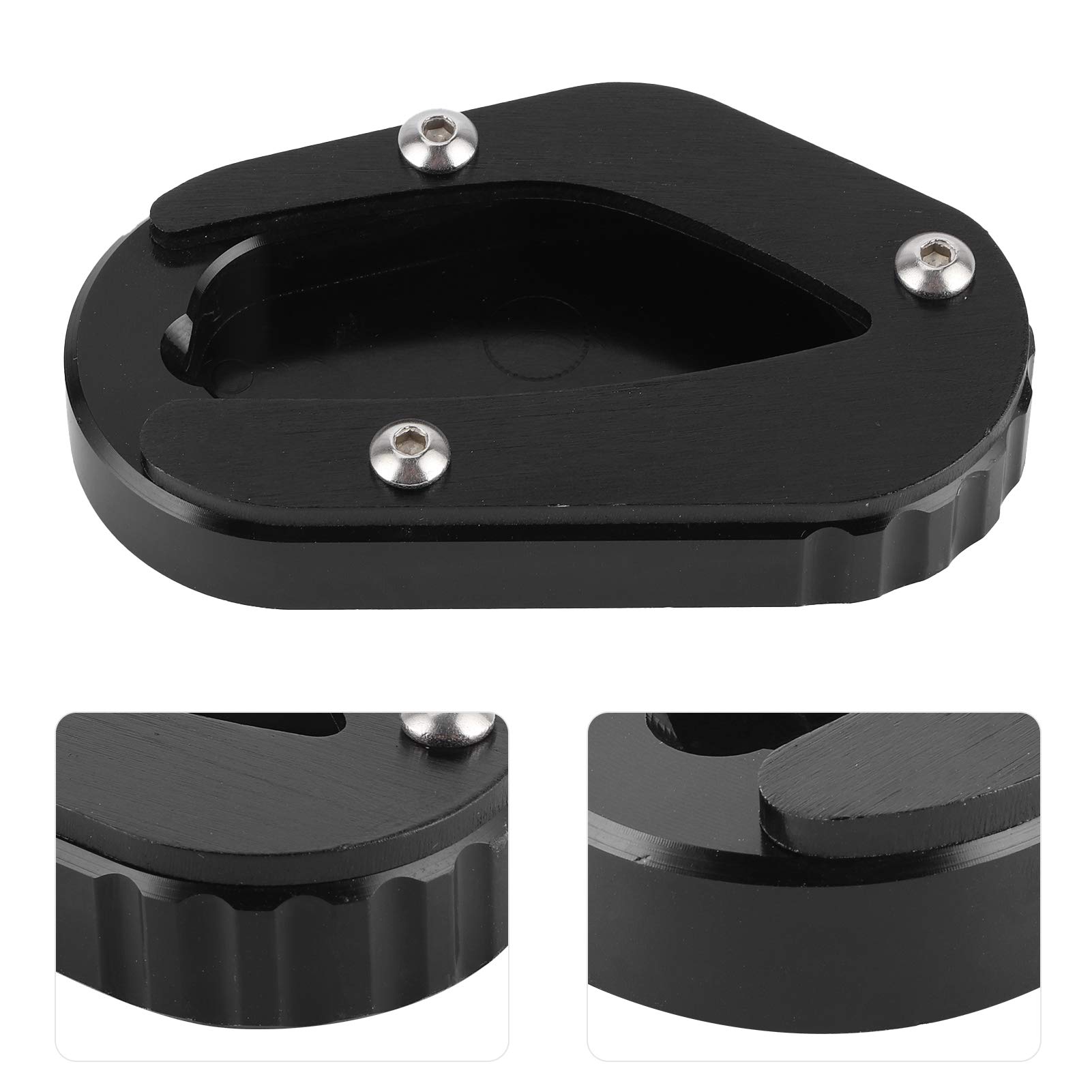**Acouto Motorcycle Side Stand Pad for Triumph T100 (2018-2020) & T120 (2016-2020) - Kickstand Extender Foot, Side Stand Support Plate (Black) - Prevent Sinking on Soft Ground, Ideal for Parking on Grass, Sand, or Gravel**