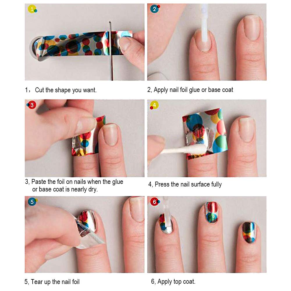 WOKOTO 10 Rolls Marble Nail Foils Kit - Self-Adhesive Nail Art Stickers for Women, Salon & Home Manicure | Water Transfer Decals for Gel Polish, Acrylic Nails & DIY Nail Designs